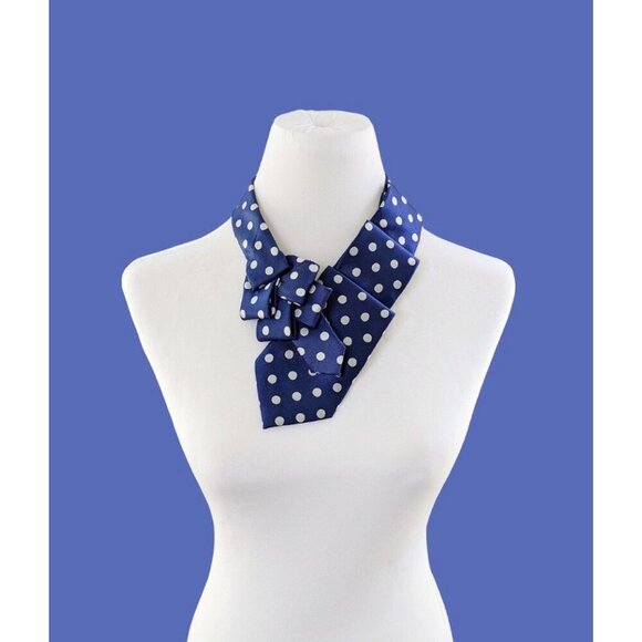 Ogsplosh Ascot Scarf Blue Polka Dots Unisex - Picture 1 of 7